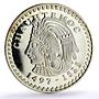 Mexico 1 onza Precolombina Aztec Ruler Cuauhtemoc Head Facing silver coin 1984