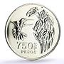 Colombia 750 pesos Conservation Wildlife Colibri Bird Fauna silver coin 1978