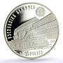 Belarus 10 rubles 150th Anniversary of Railroads Train Station silver coin 2012