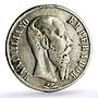 Mexico 1 peso Emperor Maximilian Maximiliano I Coinage KM-388.1 silver coin 1867
