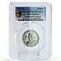 India 1 rupee Jaya Prakash Narayan Centennial Politics PR67 PCGS CuFe coin 2002
