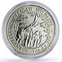 Zambia 5000 kwacha African Wildlife Elephants Fauna Matte silver coin 2003