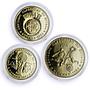 Bulgaria set of 3 coins Football World Cup in Spain proof CuNi coins 1982