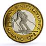 Romania Nagano Olympic Games Skier Piefort TRIAL PATTERN NiBrass coin 1998