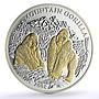 Rwanda 1000 francs Conservation Wildlife Gorilla Fauna gilded silver coin 2008