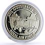 Turks and Caicos Isl. 20 crowns Royal Air Force Sopwith Camel Plane Ag coin 1998