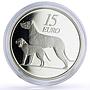 Ireland 15 euro Irish Coinage Symbols Wolfhound Dogs Animals silver coin 2012