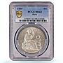 Peru 1 sol Regular Coinage Liberty Libertad KM-218.2 MS63 PCGS silver coin 1935