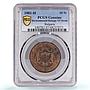 Bulgaria 10 stotinki Prince Alexander I Coinage KM-3 VF PCGS bronze coin 1881