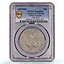 China Yunnan 50 cents Guangxu Dragon Y-253 VF PCGS silver coin ND 1908