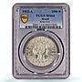 Brazil 2000 reis Regular Coinage Liberty Head KM-514 MS64 PCGS silver coin 1913