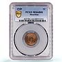 Mauritius 1 cent Colonial Coinage George VI KM-25 MS64 BN PCGS bronze coin 1949