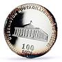 Uzbekistan 100 som 10th Independence Tashkent Town Hall KM-21 silver coin 2001