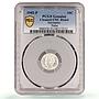 Suriname Dutch 10 cents Regular Coinage Wilhelmina KM-9 PCGS silver coin 1942
