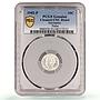 Suriname Dutch 10 cents Regular Coinage Wilhelmina KM-9 PCGS silver coin 1942