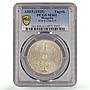 Mongolia 1 togrog Republic Regular Coinage KM-8 MS61 PCGS silver coin 1925