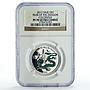 Niue 2 dollars Lunar Calendar Year of the Dragon Green PF70 NGC silver coin 2012