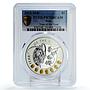 Niue 1 dollar Lunar Calendar Year of the Goat Gilt PR70 PCGS silver coin 2015