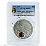 Niue 1 dollar Amber Routes Roads Szombathely Cathedral MS69 PCGS Ag coin 2010