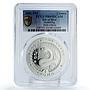 Isle of Man 1 crown Lunar Calendar Year of the Snake PR69 PCGS silver coin 2001