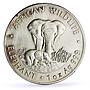 Zambia 5000 kwacha African Wildlife Elephant Fauna Matte silver coin 1999