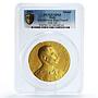 Italy Napoli International Expo Vittorio III Gilt SP65 PCGS copper medal 1910