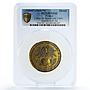 France Statistics Society Statistique University Gilt SP62 PCGS bronze medal ND