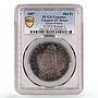 Great Britain 1 Double Florin Regular Coinage Roman 1 AU PCGS silver coin 1887