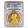 Italy Vatican Pope Leo XIII Holy Door Opening Gilt SP63 PCGS bronze medal 1900