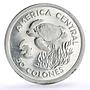 Costa Rica 50 colones Conservation Wildlife Turtle Fauna silver coin 1974