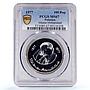 Pakistan 100 rupees Poet Mohammad Iqbal Literature MS67 PCGS silver coin 1977