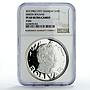 Sharjah Emirate 10 riyals Simon Bolivar Politics KM-5 PF68 NGC silver coin 1971