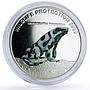 Liberia 10 dollars Protection Wildlife Green Frog Fauna proof silver coin 2005