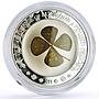 Palau 5 dollars Lucky Ounce Good Luck Clover Leaf colored proof silver coin 2011