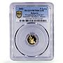 Bulgaria 5 leva Athens Olympic Games Weightlifting PR70 PCGS gold coin 2002