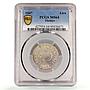 Turkey 1 lira Republic Coinage Crescent Star KM-883 MS64 PCGS silver coin 1947