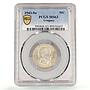 Uruguay 50 centesimos Oriental Artigas Coinage KM-31 MS63 PCGS silver coin 1943