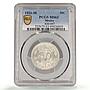 Mexico 50 centavos Independence Libertad Cap KM-447 MS63 PCGS silver coin 1921