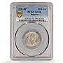 Bulgaria 20 leva King Boris III Coinage KM-41 AU58 PCGS silver coin 1930