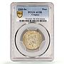 Uruguay 1 peso Oriental Artigas Cougar Puma KM-30 AU58 PCGS silver coin 1942