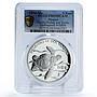Mexico 5 pesos Two Worlds Encounter Wildlife Turtle Fauna PR69 PCGS Ag coin 1994