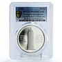 UAE 50 dirhams Sheikh Maktoum Trade Center Tower PR69 PCGS silver coin 1990