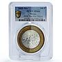 Mexico 100 pesos Cervantes Don Quijote Literature MS66 PCGS bimetal coin 2005