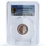 Costa Rica 2 colones Central Bank 20th Anniversary PR66 PCGS silver coin 1970