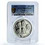 Bulgaria 10 leva Intercosmos Cosmonauts Space Galaxy PR63 PCGS silver coin 1985