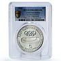 Samoa 5 dollars Seoul Olympic Games Sports Stadium PR63 PCGS silver coin 1988