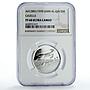 Umm Al Qaiwain Emirate 5 riyals Two Gazelles Fauna PF68 NGC silver coin 1970