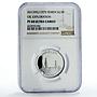 Yemen 2,5 rials Oil Exploration Production Derricks PF68 NGC silver coin 1975
