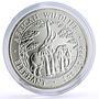 Zambia 5000 kwacha African Wildlife Elephants Fauna Matte silver coin 2003