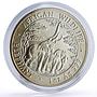 Zambia 5000 kwacha African Wildlife Elephants Fauna Matte silver coin 2003